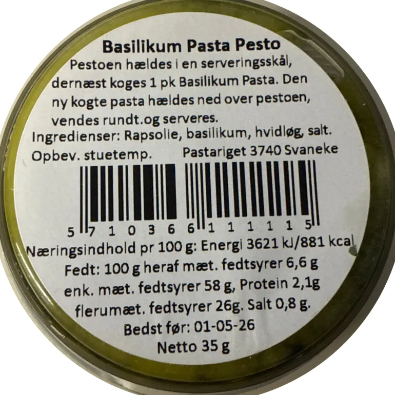Basilikum Hvidløgs Pesto, Pastariget Bornholm