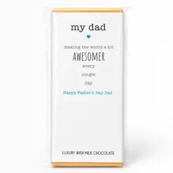Budskabs chokolade: "AWESOMER" - Fars dag
