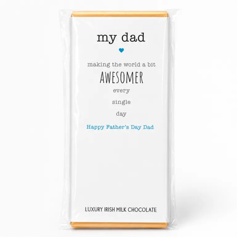Budskabs chokolade: "AWESOMER" - Fars dag
