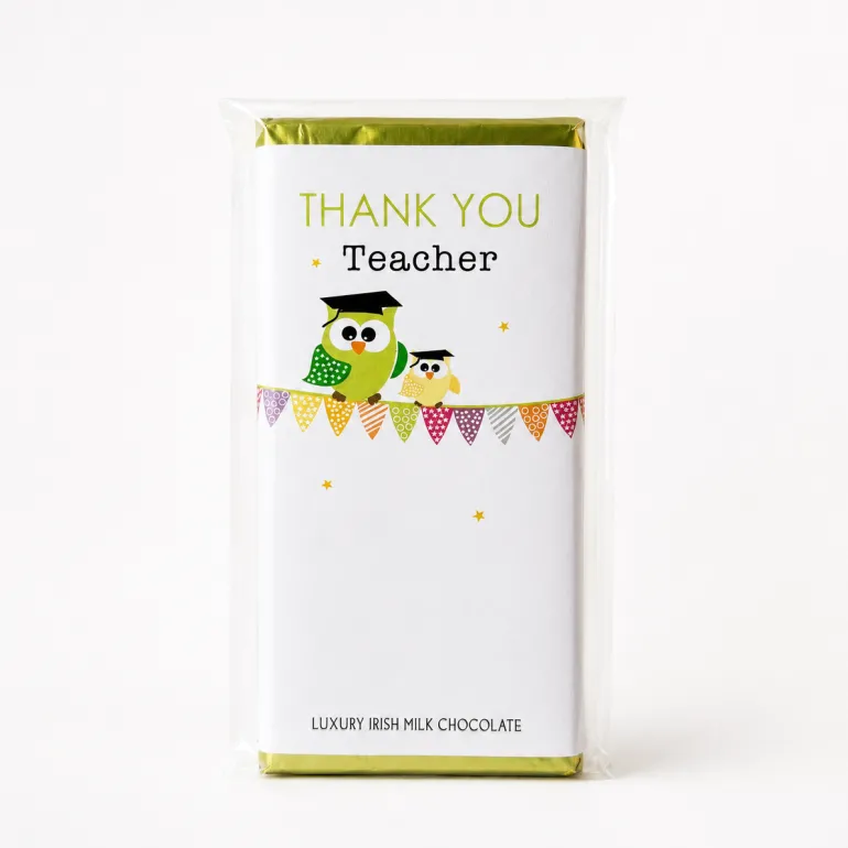 Budskabs chokolade: "THANK YOU Teacher"