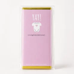 Budskabs chokolade: "YAY! Congratulations" (Lyserød)
