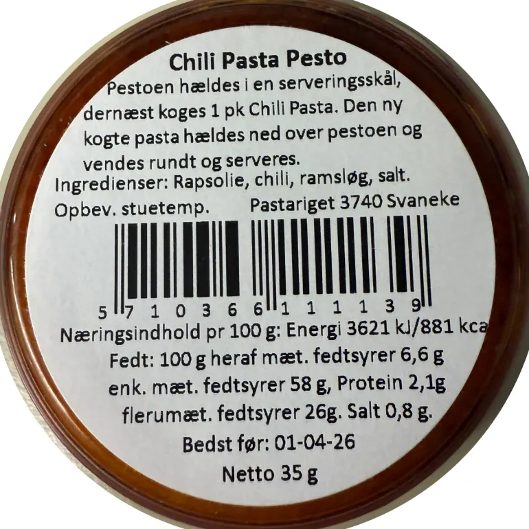 Chili Pesto, Pastariget Bornholm