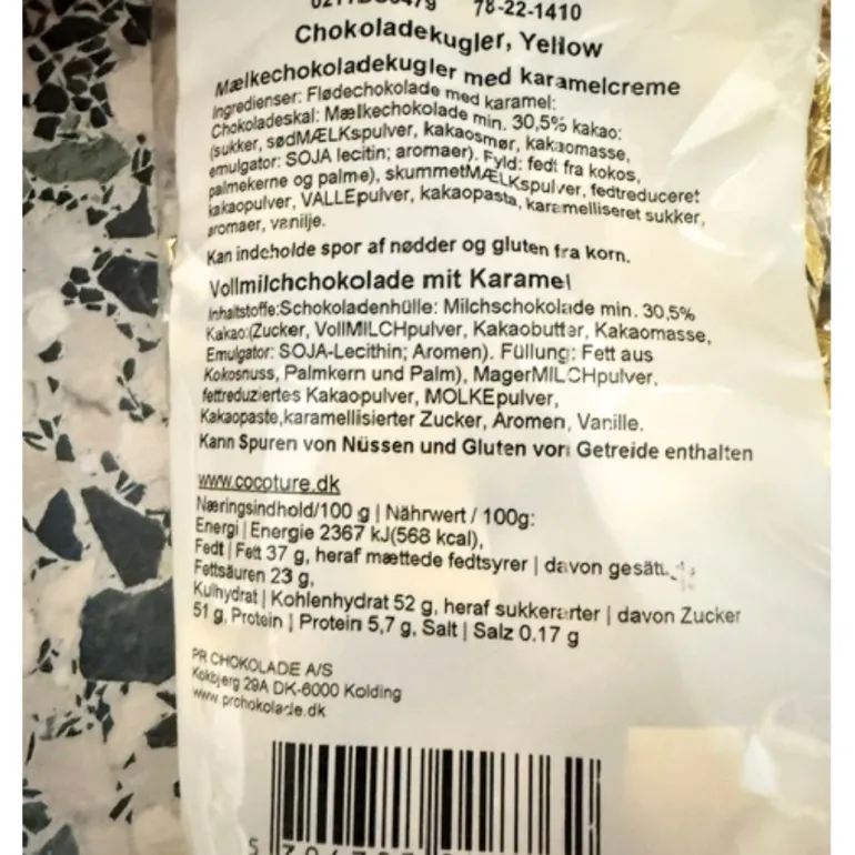 Chokoladekugle | karamelcreme - guld