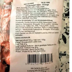 Chokoladekugle | Mørk chokolade med kakaocreme - orange