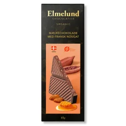 Chokoladeplade, mælkechokolade med fransk nougat (økologisk)
