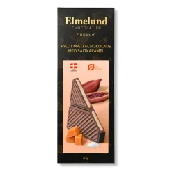 Chokoladeplade, mælkechokolade med flydende saltkaramel (økologisk)