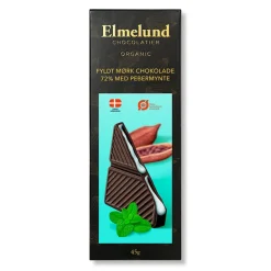 Chokoladeplade, mørk chokolade med flydende pebermynte (økologisk)