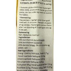 Citron Peber Pasta, Pastariget Bornholm