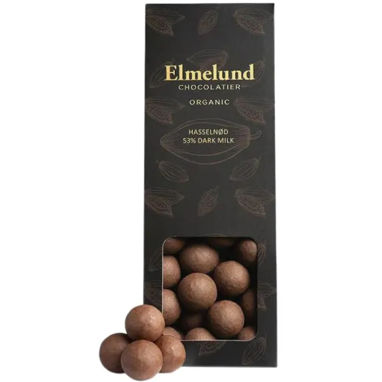 Elmelund dragé - Hasselnødder dark milk
