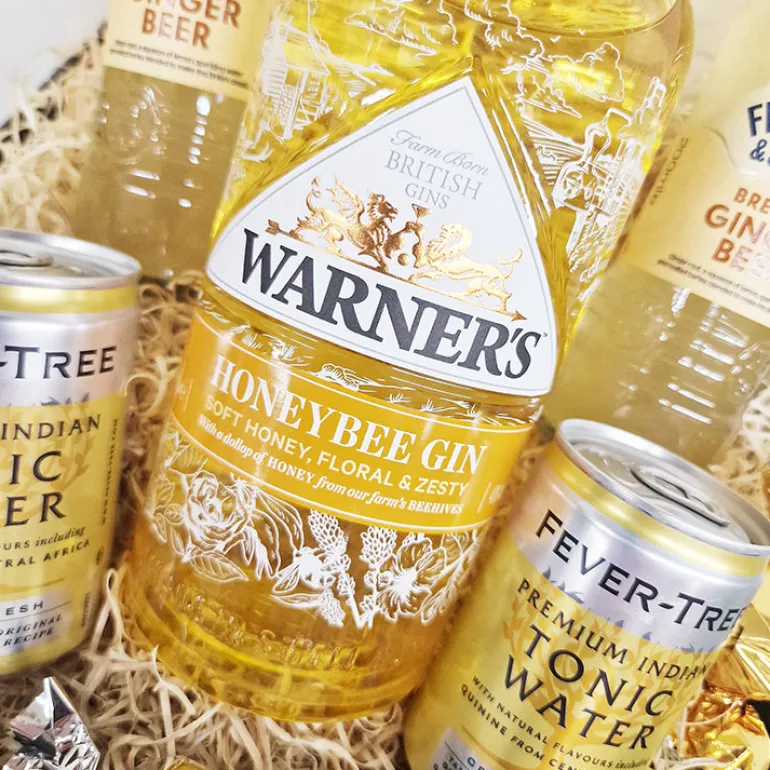 Gavekurv - Gavekurv m. Warner's Honeybee gin og tonicvand