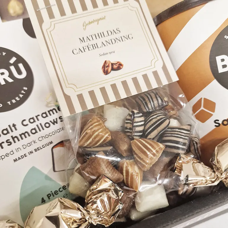 Gavekurv - med brødblanding, varm kakao & chokolade