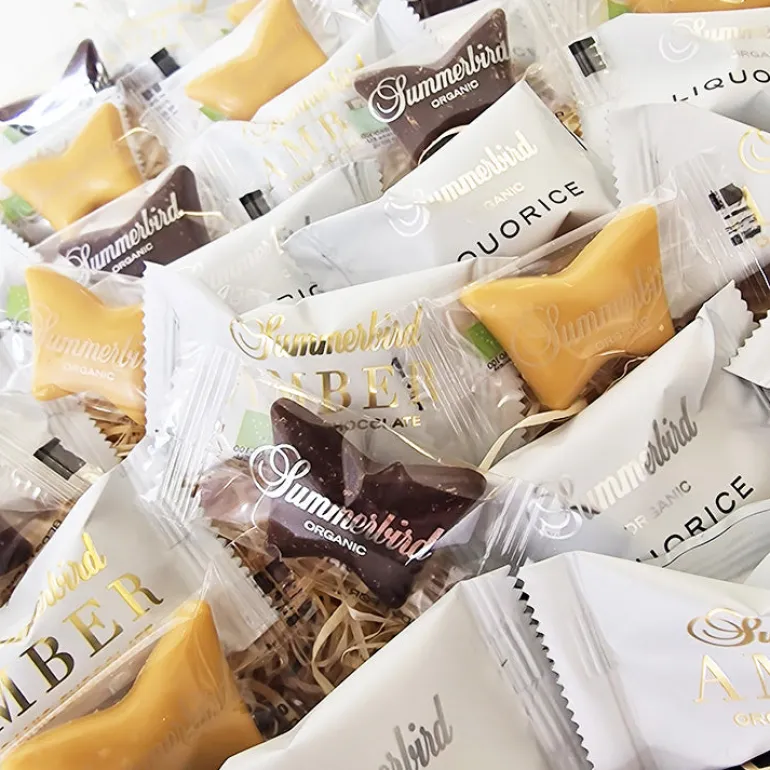 Gavekurv - med økologiske chokolader fra Summerbird Organic
