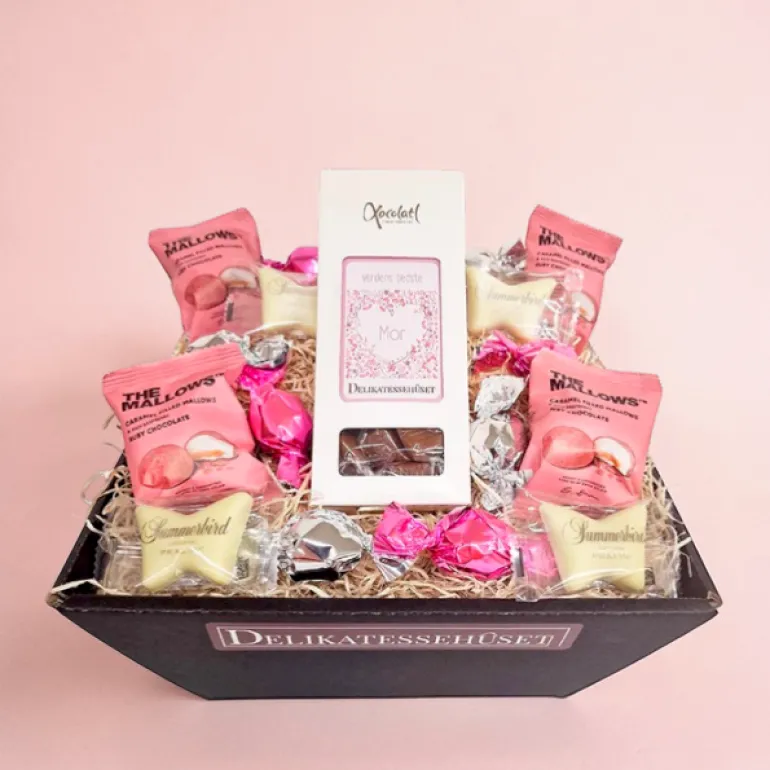 Gavekurv - sød gave til din mor med chokolade