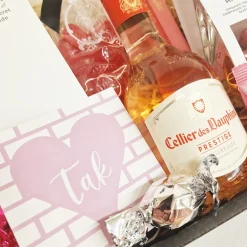 Gavekurv - send din 'taknemmelighed' med Rosévin og lækkerier