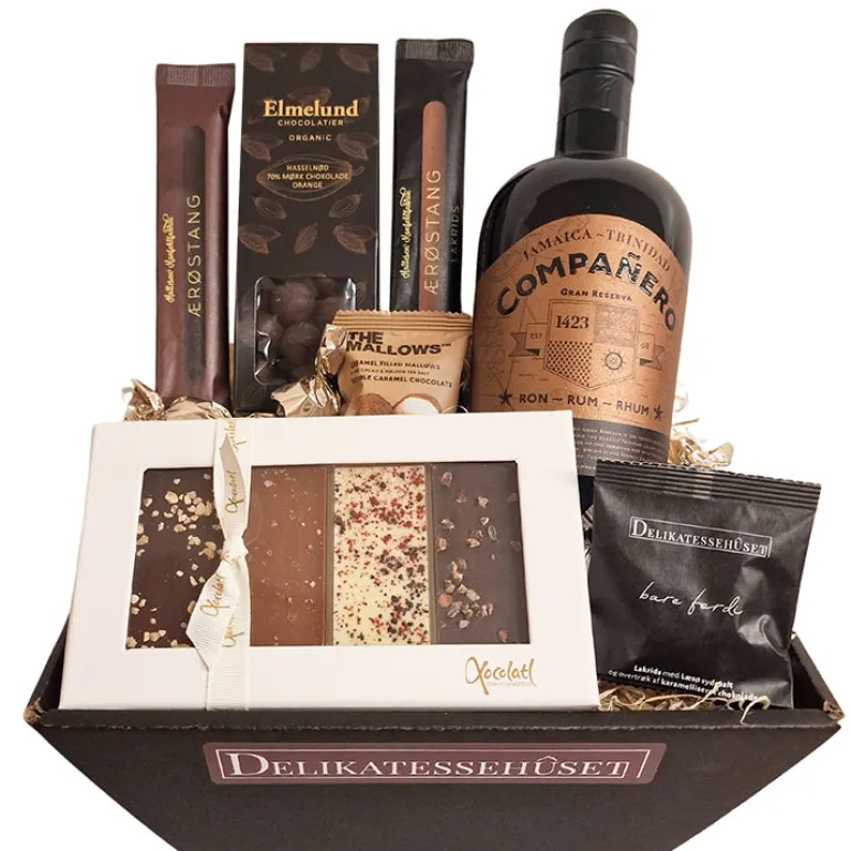Gavekurv - send en gave med rom og chokolade