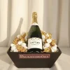 Gavekurv - smuk eksklusiv champagnekurv m. chokoladekugler