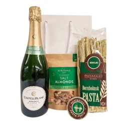 Gavepose - lækker gavepose m. cava og salte delikatesser