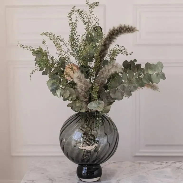 Glasvase - Meadow swirl Grey
