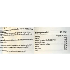 Grønne snack oliven m. Chili og Sort peber - Mr. Filberts