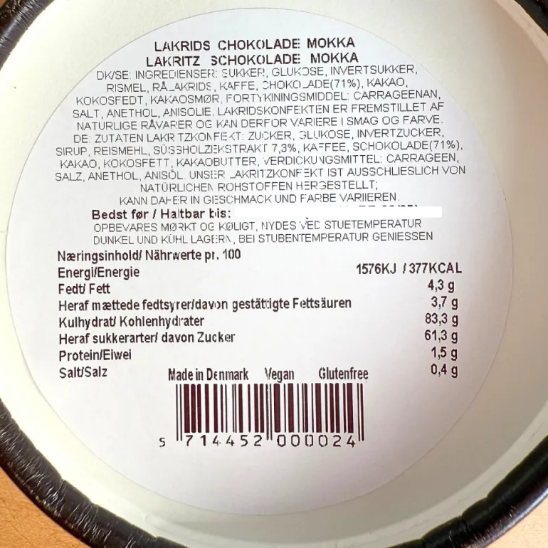 Håndlavet lakridskonfekt; mokka, chokolade & lakrids fra Hattesen's Konfektfabrik
