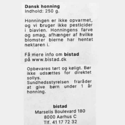Honning (250 gram) - Dansk BISTAD honning fra Aarhus
