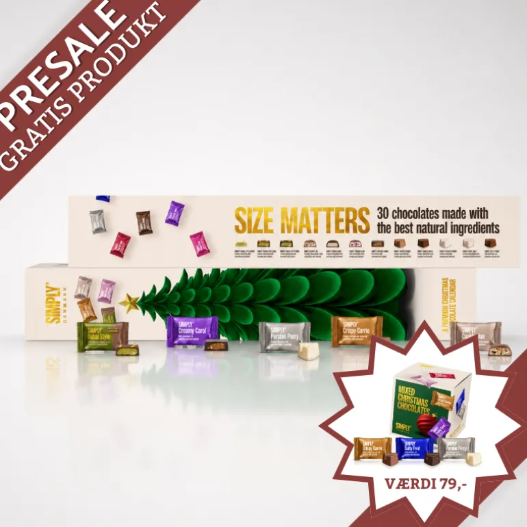 Julekalender med chokolade 'Size matters' - Simply Chocolate