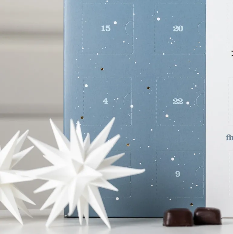 Julekalender med fyldt mørk chokolade (2 pers.) fra Xocolatl