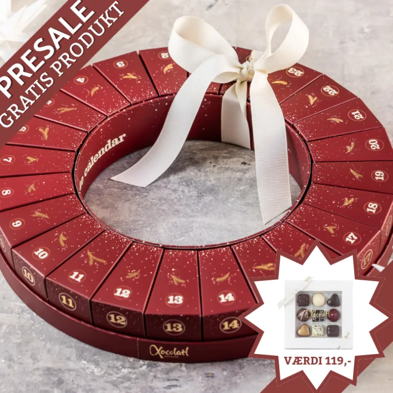 Julekalender – smuk julekrans med chokolade fra Xocolatl