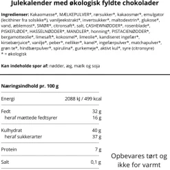 Julekalender til 2 personer med fyldte chokolader fra Anker Chokolade