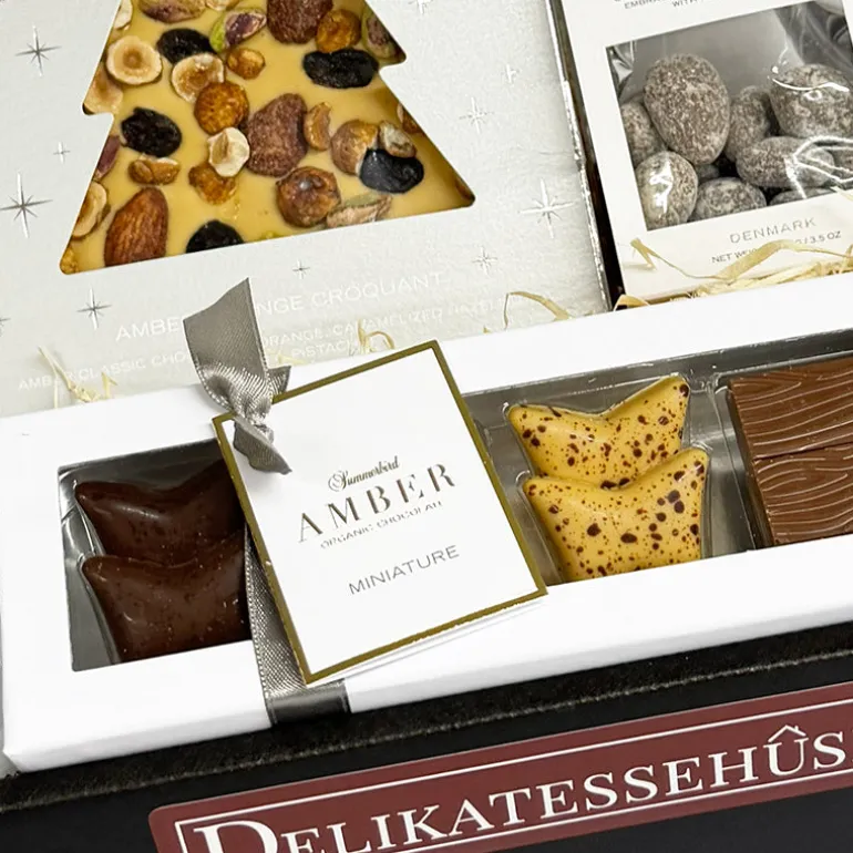 Julekurv med luksus chokolade fra Summerbird