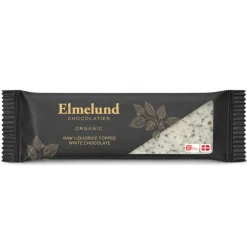 Lille chokoladebar i hvid chokolade med lakrids