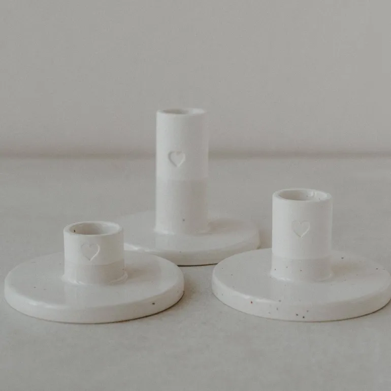 Lysestage 🖤 | Keramik | 7,5 cm høj