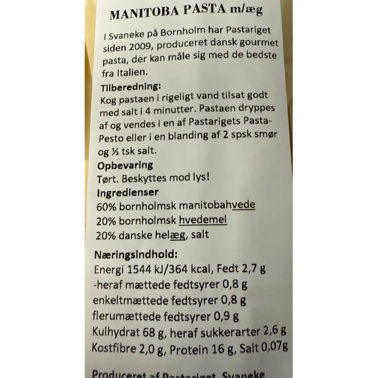Manitoba Pasta, Pastariget Bornholm