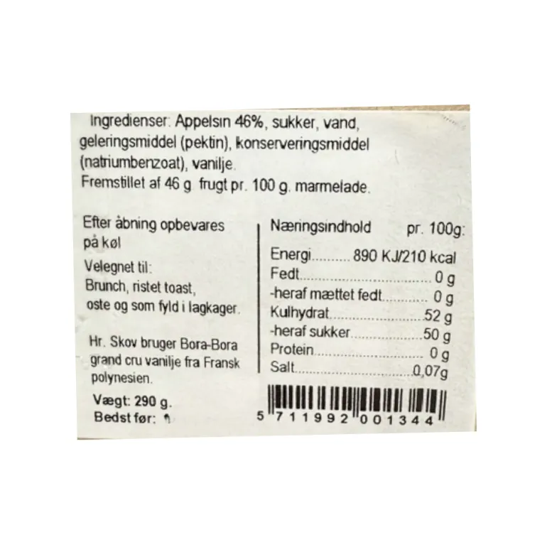 Marmelade med appelsin og vanilje - Hr. Skov