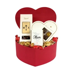 Mors Dag Gavehjerte - med lækker dansk chokolade og blomsterfrø