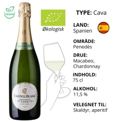 Mousserende, Castellblanc Cava Organic Brut Nature ØKO (Spanien)