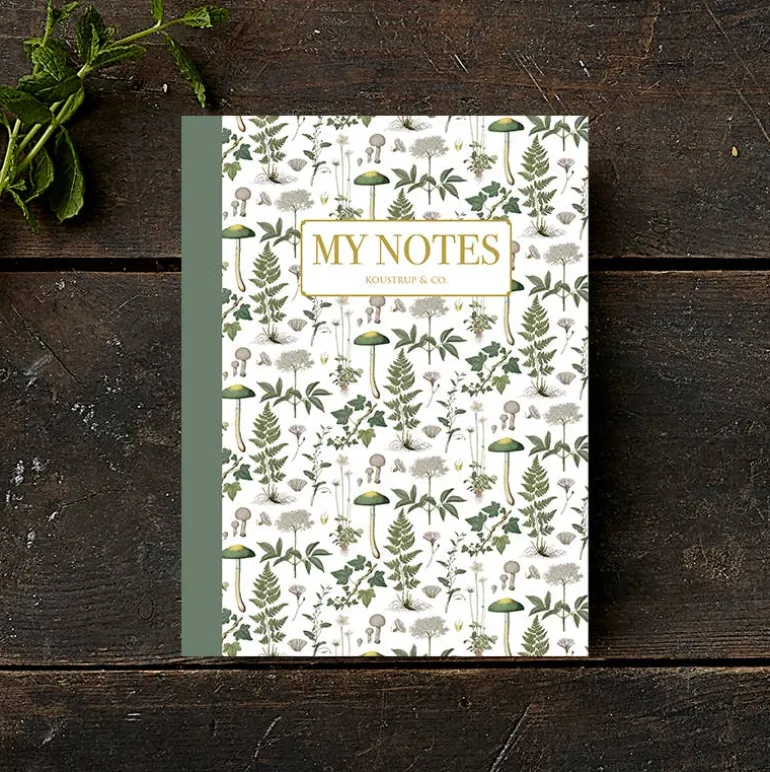 Noteshæfte | Grønt blomstermønster