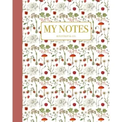 Noteshæfte | Rød blomstermønster