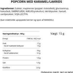 Popcorn med lakrids, No Crap Flowpack