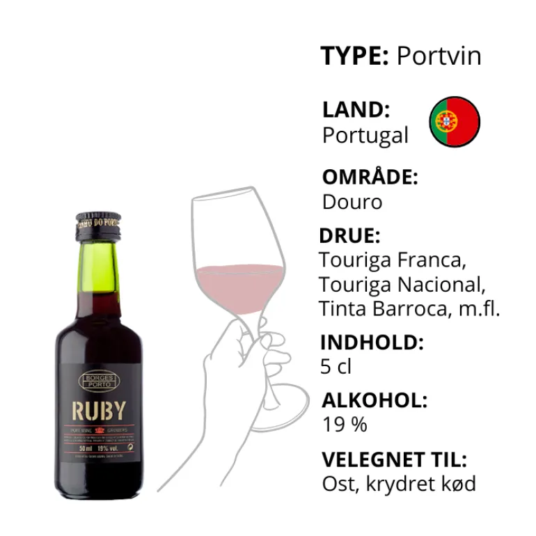 Portvin, Borges Ruby Porto - 5 cl
