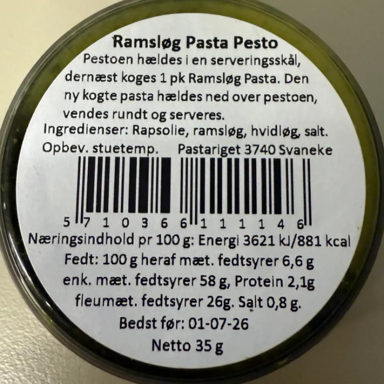 Ramsløg Pesto, Pastariget Bornholm