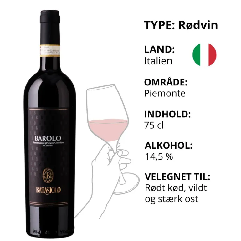 Rødvin, Barolo Batasiolo (Italien)