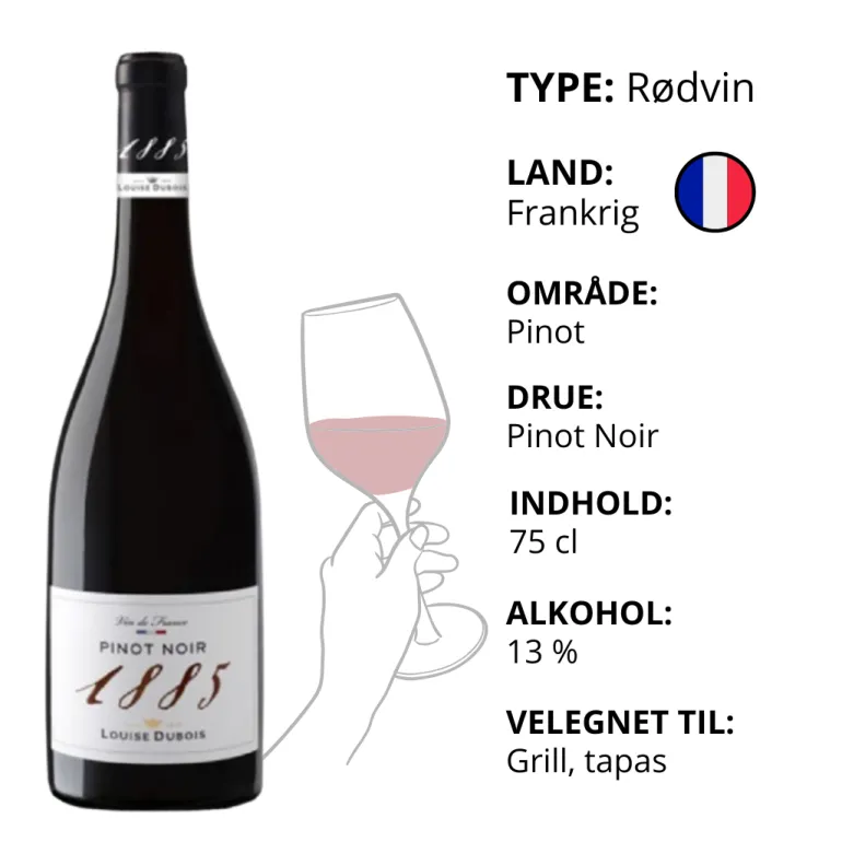 Rødvin, Louise Dubois 1885 - Pinot Noir (Frankrig)