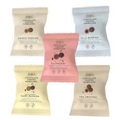 Sampak 5 stk. flowpacks - Vingummi m. chokolade, Box The Original