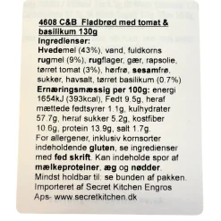 Snackbrød med tomat og basilikum