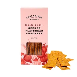 Snackbrød med tomat og basilikum