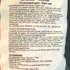 STORKØB 1 kg Cocoture Chokoladekugler | Chokolade med honning & nougat crisp - rød