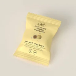 STORKØB, Vingummi med hvid chokolade, passionsfrugt og mango. Flowpack - Box the original (50 stk.)