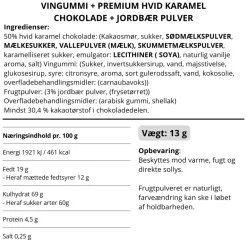 STORKØB, Vingummi med karamel chokolade og jordbær. Flowpack - Box the original (50 stk.)