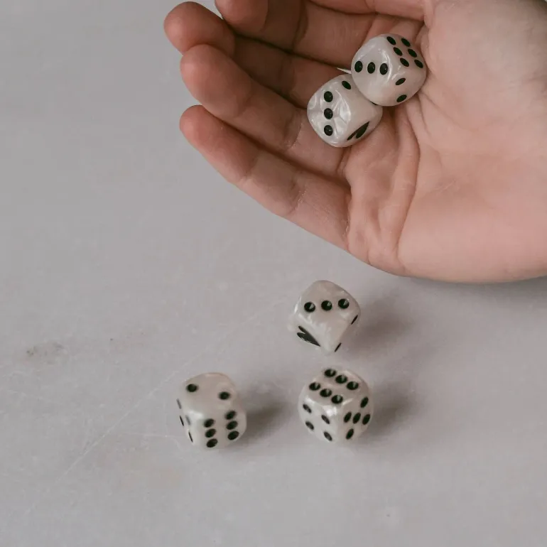 Terningesæt | Hvid perlemor